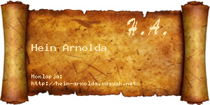 Hein Arnolda névjegykártya
